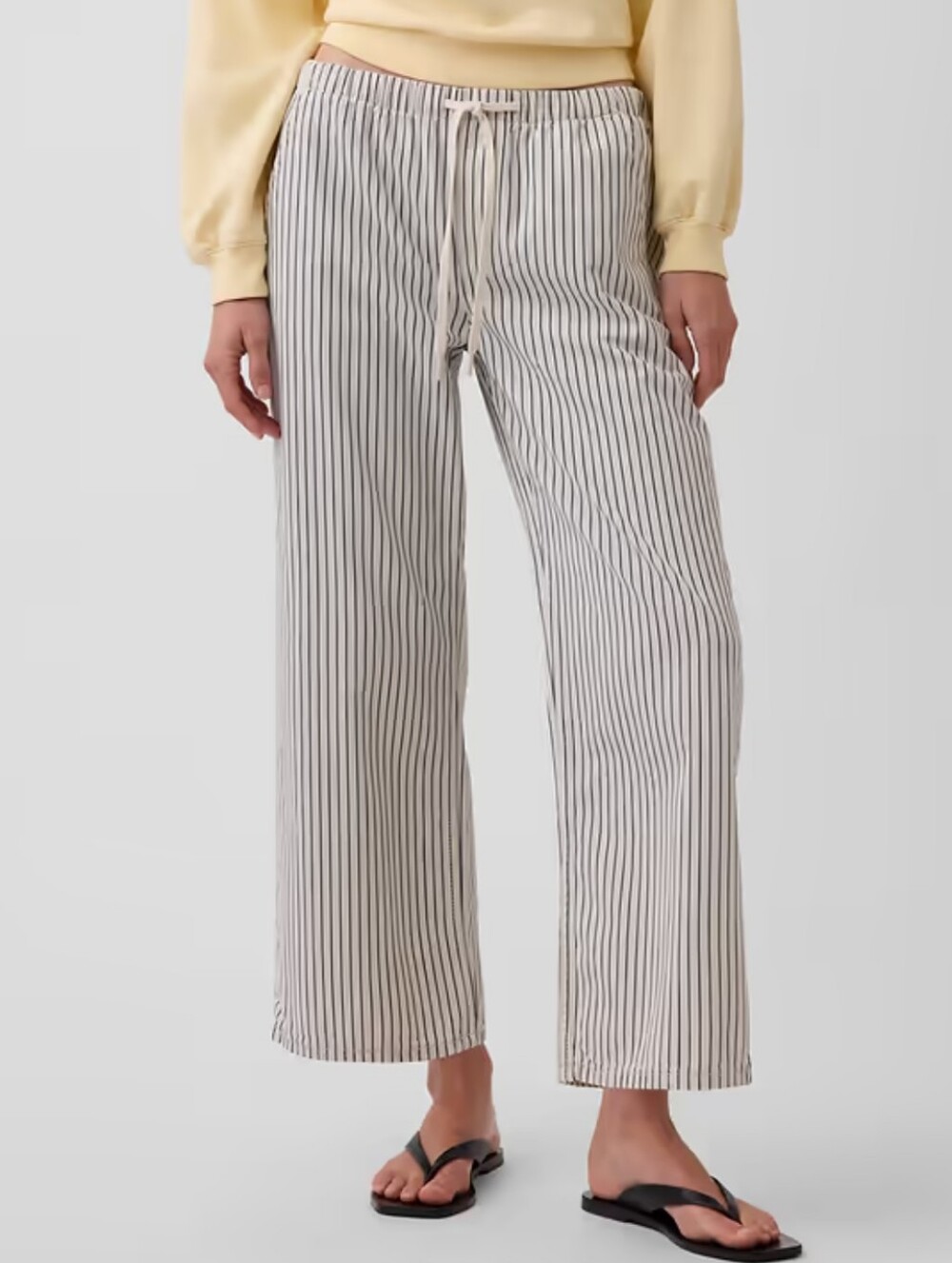 Gap Low Rise '90s Loose Easy Crop Stripe Jeans Black & Milk White Stripe Small